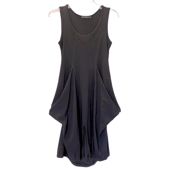 Marithe Francois Girbaud Dresses & Skirts - Marithe + Francois Girbaud black edgy parachute sleeveless dress pockets size 6